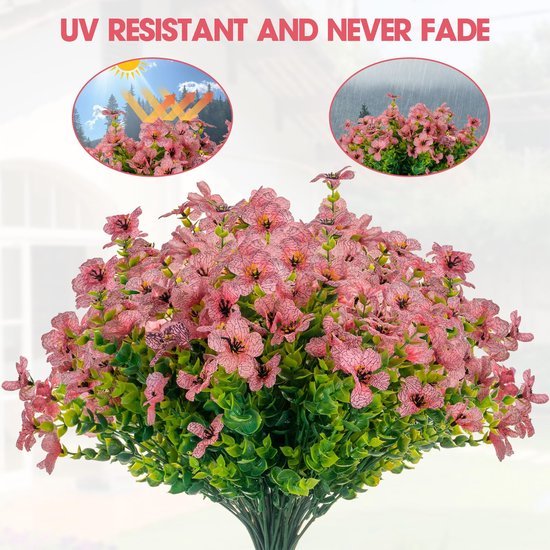 Unyqoos ® Kleurrijke Weerbestendige Kunstbloemen Voor Binnen En Buiten - Set Van 10 Bundels