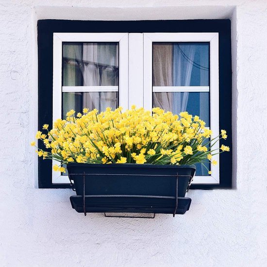 Unyqoos ® Levensechte Kunstbloemen Set van 9 Bundels voor Binnen en Buiten Decoratie, UV-bestendig, Waterdicht, Geel