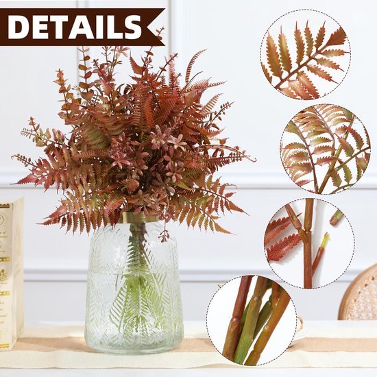 Unyqoos ® Kunstmatige Groene Mix van Diverse Decoratieve Plantenstelen voor Binnen en Buiten