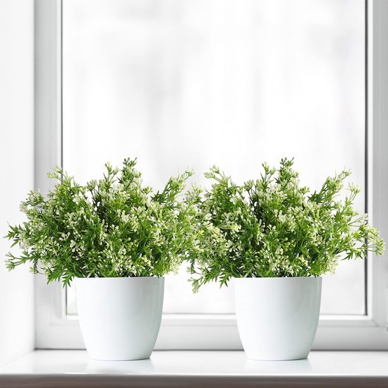 Unyqoos ® Set van 6 Realistisch Uitziende Hangende Kunstplanten voor Binnen en Buiten Decoratie