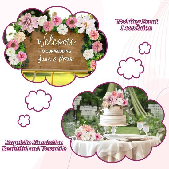 Unyqoos ® Kleurrijke Set Kunstbloemen voor Creatieve Doe-Het-Zelf Projecten en Decoraties