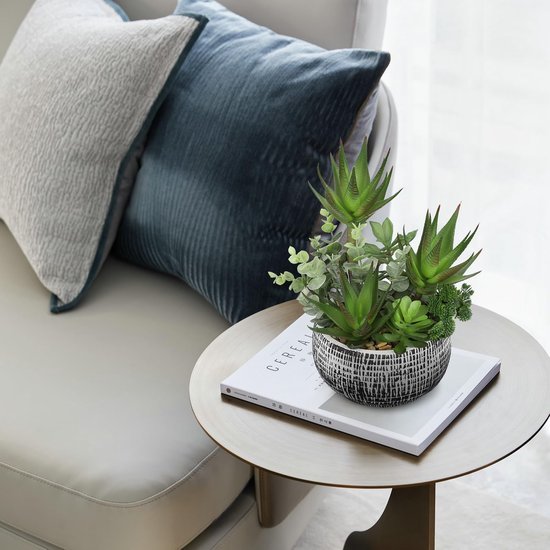 Unyqoos® Decoratieve kunstvetplanten in keramische pot voor huis en kantoor, groente, 29 cm