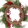 Unyqoos® Decoratieve kerstkrans met dennenappels en bessen voor feestelijke sfeer
