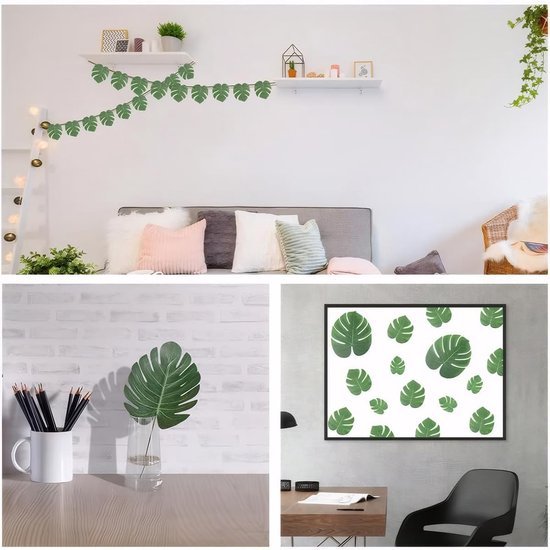550x550-20823.jpg Unyqoos® Set van 66 kunstbladeren voor tropische feestdecoratie en interieur