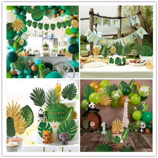 550x550-20824.jpg Unyqoos® Set van 66 kunstbladeren voor tropische feestdecoratie en interieur