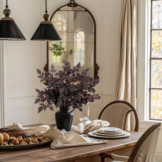 Unyqoos® Decoratieve herfsttakken met kunstbladeren voor sfeervolle huisdecoratie, bruin, 65 cm
