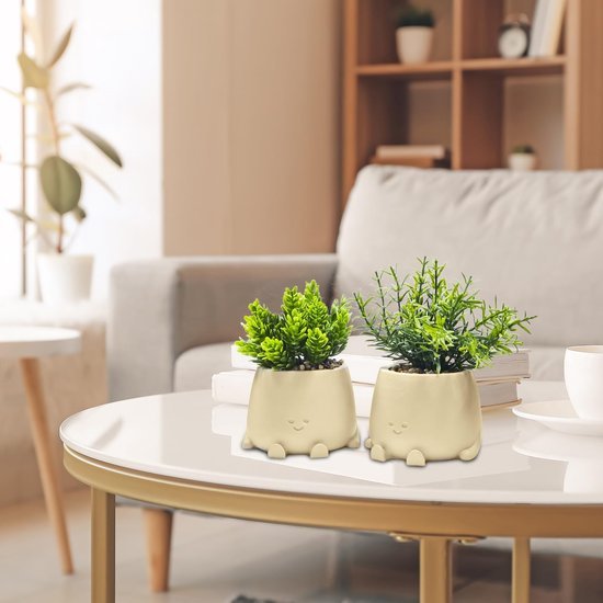 550x550-20879.jpg Unyqoos® Set van twee vrolijke kunstplanten met pot voor decoratie in huis