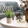 Unyqoos® Set van Drie Kunststof Eucalyptus Planten in Pot voor Interieurdecoratie, groente, 22 cm, 3stuks
