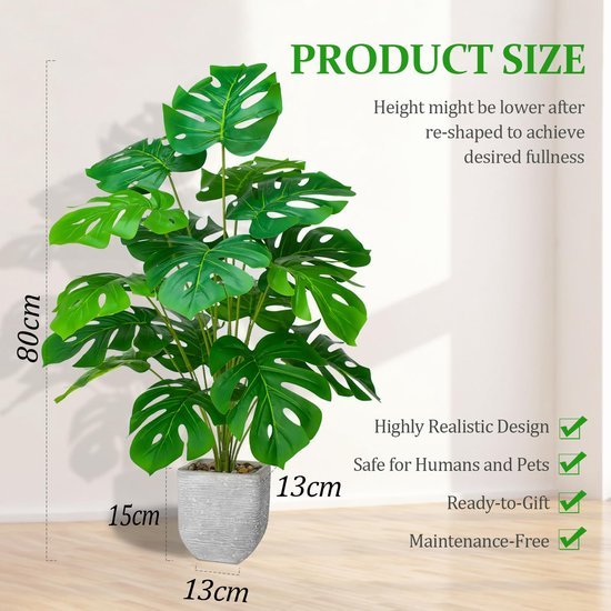 Unyqoos® Levensechte 70 cm Kunstplant voor Stijlvolle Binnenhuisdecoratie