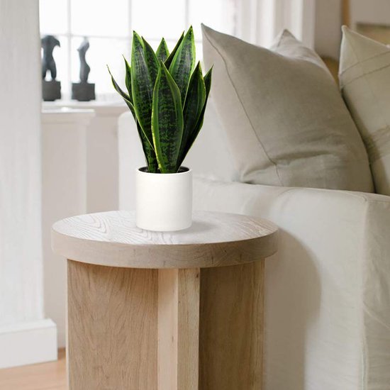 Unyqoos® Decoratieve kunstplant Sansevieria in stijlvolle keramische pot voor elk interieur