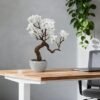 Unyqoos® Realistische kunstbloesem in stenen pot voor stijlvolle interieurdecoratie