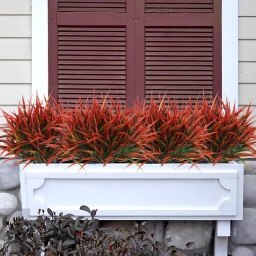 550x550-20931.jpg Unyqoos® Set van 8 Weerbestendige Kunstplanten voor Tuin en Terras Decoratie, rood, 40 cm , 8 stuks