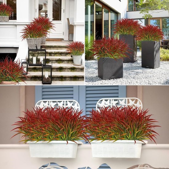 550x550-20935.jpg Unyqoos® Set van 8 Weerbestendige Kunstplanten voor Tuin en Terras Decoratie, rood, 40 cm , 8 stuks