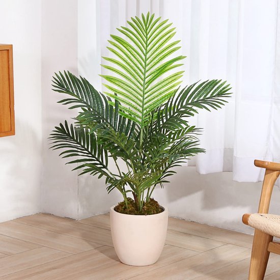 Unyqoos® Tropische Kunstpalm van 90 cm in Pot voor Diverse Decoraties, groente, 90cm, 2 stuks
