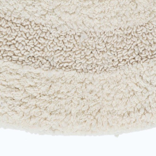 550x550-20989.jpg Unyqoos® Ronde crèmekleurige badmat van katoen met omkeerbaar design van 80 cm