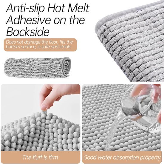 550x550-21004.jpg Unyqoos® Zachte en absorberende badmat van chenille met antislip voor badkamer