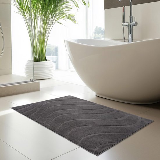 Unyqoos® Stijlvolle antislip badmat met golvend 3D-patroon en zachte touch