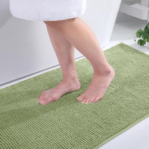 550x550-21013.jpg Unyqoos® Zachte antislip badmat van chenille in saliegroen, 40 x 60 cm
