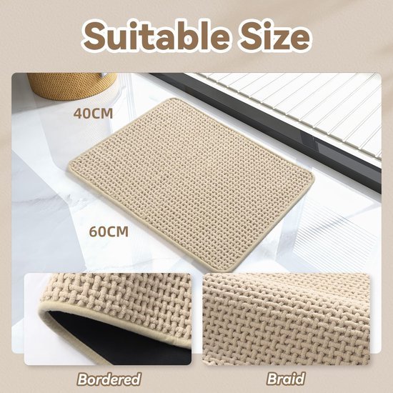 Unyqoos® Zachte en Absorberende Chenille Badmat met Antislip en Wasbaar Ontwerp