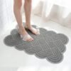 Unyqoos® Grijze antislip badmat met masserende 3D-textuur en afwateringsgaten