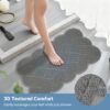 Unyqoos® Grijze antislip badmat met masserende 3D-textuur en afwateringsgaten