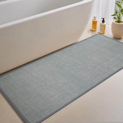 Unyqoos® Grijze badmat met antislip en ultradun ontwerp, 60 x 150 cm