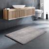 Unyqoos® Lichtgrijze badmat van katoen, wasbaar en antislip voor badkamercomfort