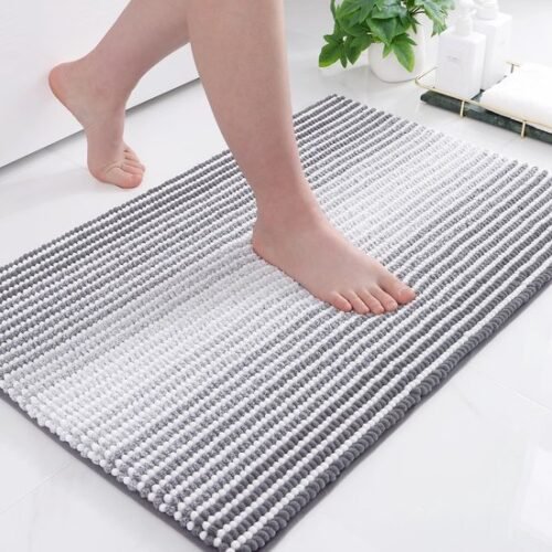 550x550-21162.jpg Unyqoos® Zachte en Absorberende Chenille Badmat met Antislip en Wasbare Microvezel in Grijs