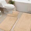 550x550-21172.jpg Unyqoos® Antislip Badkamermattenset van Drie Stuks, Wasbaar en Zacht voor Douche en Toilet in Beige