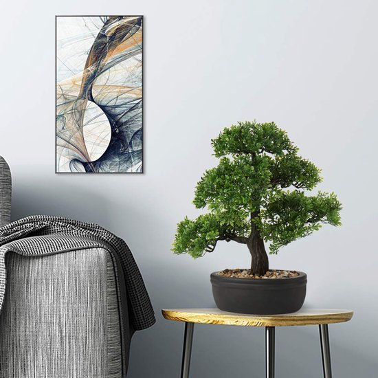 550x550-21224.jpg Unyqoos® Natuurgetrouwe kunstbonsai met gedetailleerde afwerking in keramische pot, pijnboom, 17 cm