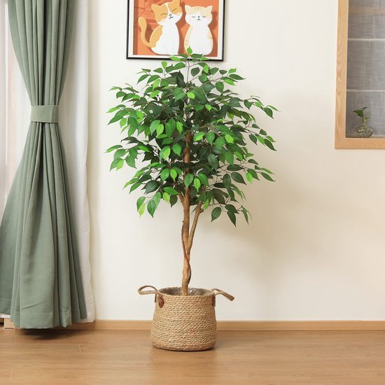 Unyqoos® Decoratieve kunstplant Ficus Benjamina van 150 cm voor interieur en kantoor