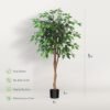 Unyqoos® Decoratieve kunstplant Ficus Benjamina van 150 cm voor interieur en kantoor
