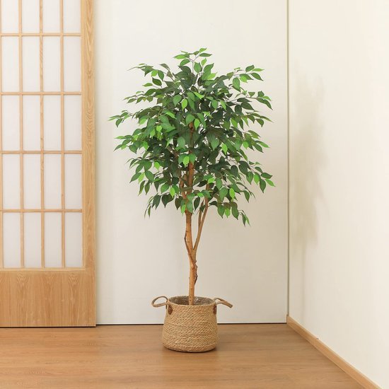 Unyqoos® Decoratieve kunstplant Ficus Benjamina van 150 cm voor interieur en kantoor