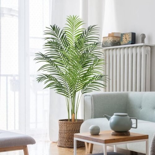 Unyqoos® Levensgrote kunstpalm van 150 cm voor stijlvolle binnen- en buitendecoratie