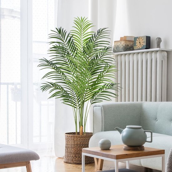 Unyqoos® Levensgrote kunstpalm van 150 cm voor stijlvolle binnen- en buitendecoratie