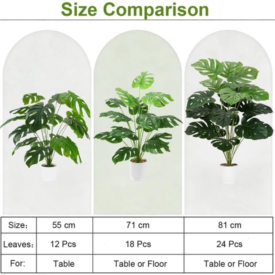 Unyqoos® Groene kunstplant Monstera met 24 bladeren voor interieurdecoratie