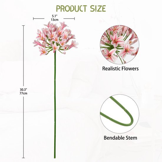 550x550-21261.jpg Unyqoos® Set van 5 Roze Sierlelies van 75 cm voor Decoratieve Bloemstukken