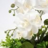 Unyqoos® Realistische witte orchidee kunstplant in keramische pot voor decoratie, wit, 35 cm