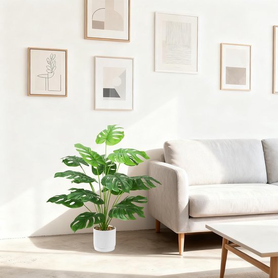 Unyqoos® Realistische tropische kunstplant met verstelbare, takken voor binnen en buiten, groente, 71cm
