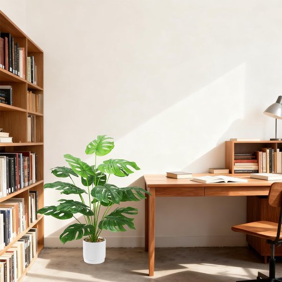 Unyqoos® Realistische tropische kunstplant met verstelbare, takken voor binnen en buiten, groente, 71cm