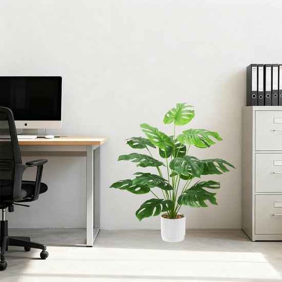 Unyqoos® Realistische tropische kunstplant met verstelbare, takken voor binnen en buiten, groente, 71cm