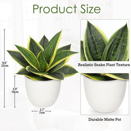 Unyqoos® Kunstmatige Sansevieria Plant voor Stijlvolle Thuis- en Kantoorinrichting