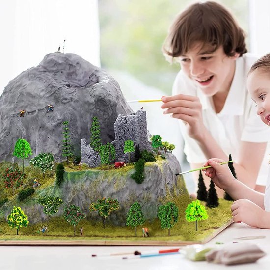 550x550-21329.jpg Unyqoos® Set van 55 kleurrijke miniatuurmodelbomen voor landschapsdecoratie en modelbouw