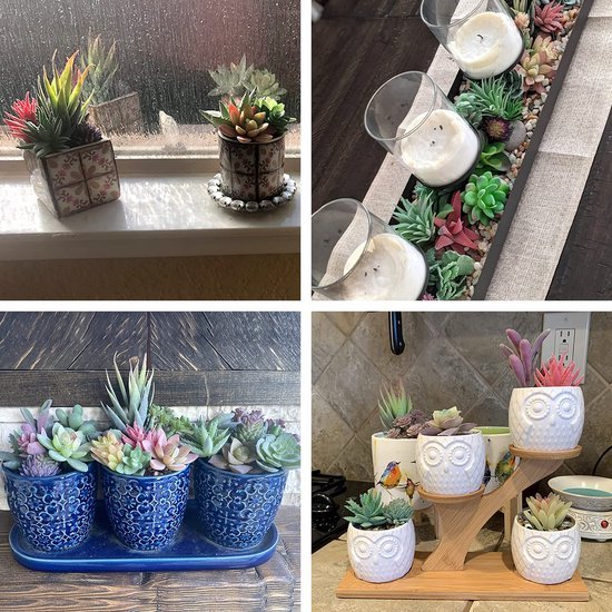 550x550-21362.jpg Unyqoos® Set van 20 Realistische Kunstvetplanten voor Decoratie en Creatief Gebruik