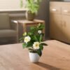 Unyqoos® Decoratieve kunstbloem Camelia in keramische pot voor elk interieur