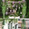 Unyqoos® Set van drie levensechte hangende kunstplanten voor binnen en buiten decoratie