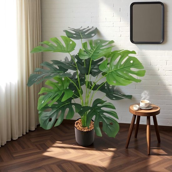 Unyqoos® Grote decoratieve kunstplant Monstera met verstelbare takken en bladeren
