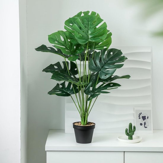 Unyqoos® Grote decoratieve kunstplant Monstera met verstelbare takken en bladeren