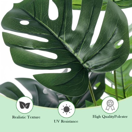 Unyqoos® Grote decoratieve kunstplant Monstera met verstelbare takken en bladeren