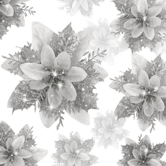 Unyqoos® Glitterende kunstbloemen voor feestelijke kerst- en bruiloftsdecoratie